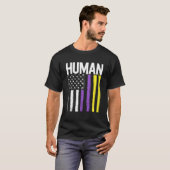 ジェンダー非バイナリプライドHuman Lgbt Rainbow America Tシャツ (正面フル)