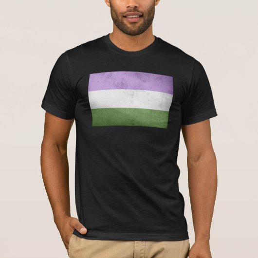 ジェンダー・クィア・プライド・フラッグ Tシャツ (正面)