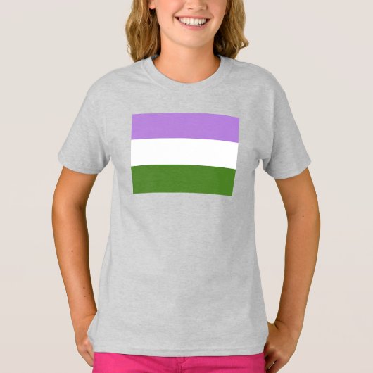ジェンダー・クイア・プライド・フラッグ Tシャツ (正面)