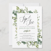 ジェンダー ニュートラルなユーカリのグリーン 招待状 (正面)