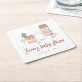 ジェンダー ニュートラル ベビー シャワー それには村の力が必要 スクエアペーパーコースター (アングル)