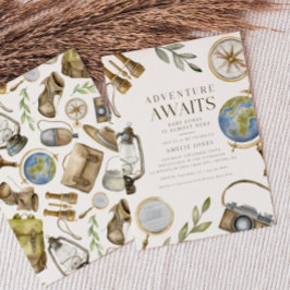 ジェンダー ニュートラル ベビー シャワー アドベンチャー 招待状