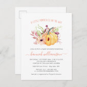 ジェンダー ニュートラル リトル パンプキン オータム ベイビー シャワー インビテーションポストカード (正面/裏面)