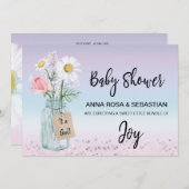 *~*ジェンダー・メイソンのフローラ素朴・ベイビー・シャワー 招待状 (正面/裏面)