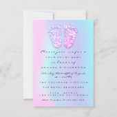 ジェンダー リバイバル ベイビー シャワー フット ホログラフィック ドリップ 招待状 (正面)