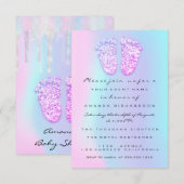 ジェンダー リバイバル ベイビー シャワー フット ホログラフィック ドリップ 招待状 (正面/裏面)