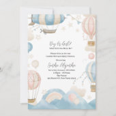 ジェンダー・リビールまたはベイビー・シャワーのエアーバルーン招待状 招待状 (正面)