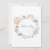 ジェンダー・リビールまたはベビーシャワーのエアーバルーン招待状 招待状 (裏面)