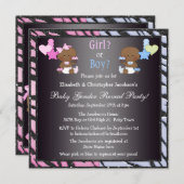 ジェンダー·リビールアフリカ系アメリカ人ベビー&カップケーキ 招待状 (正面/裏面)