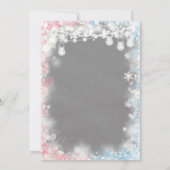 ジェンダー·リビール少し雪片が近づいている 招待状 (裏面)