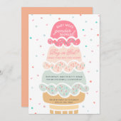 ジェンダー·リビール-スクープ·アイス·クリーム·パーティー 招待状 (正面/裏面)