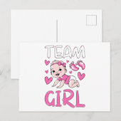 ジェンダー リビール チーム ガール パーティー セット ポストカード (正面/裏面)