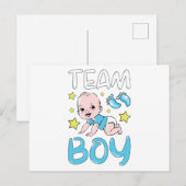 ジェンダー・リビール・チーム・ボーイ・パーティー・セット ポストカード (正面/裏面)