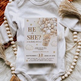 ジェンダー・リビール・テディベア・バルーン 招待状