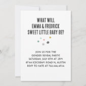 ジェンダー・リビール・パーティーの招待状(What's the scoop) 招待状 (裏面)