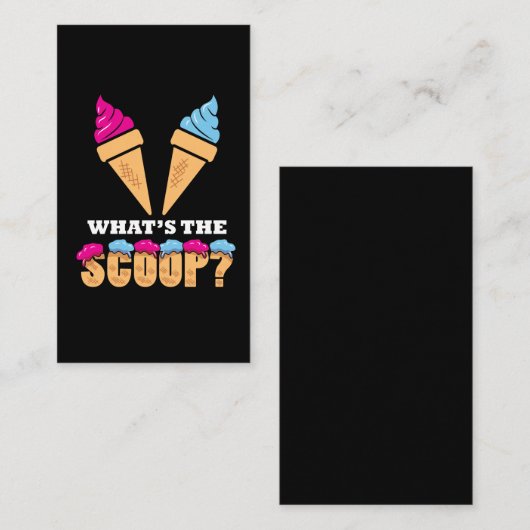 ジェンダー·リビール·パーティー-アイスクリームスクープって何？ 名刺 (正面/裏面)