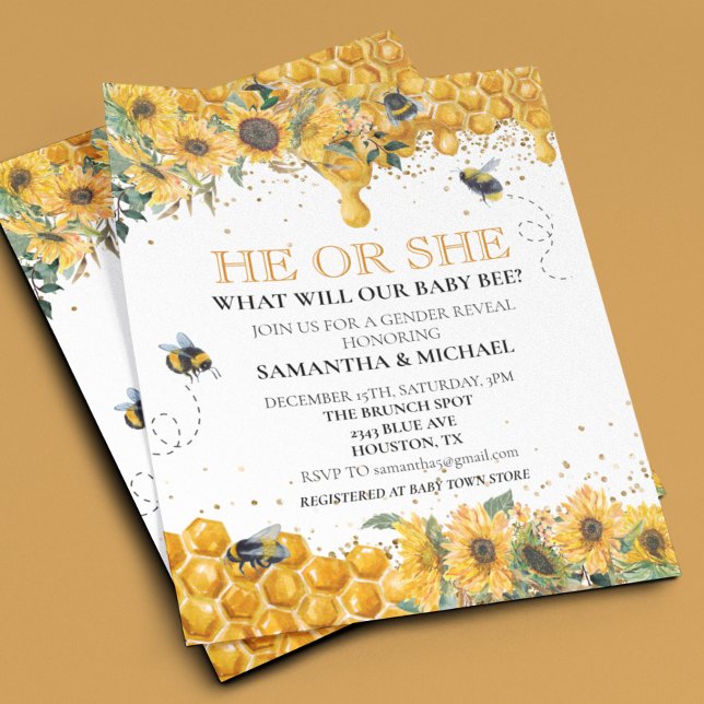 ジェンダー・リビール・ビー・ハニコーム・ウォーターカラー (クリエイターアップロード済み)