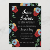 ジェンダー・リビール・フィエスタ メキシカン・フローラル 招待状 (正面/裏面)