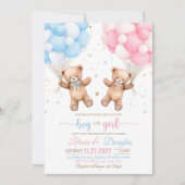 ジェンダー・リビール・ベイビーシャワーの招待状をお待ちかね！ 招待状 (正面)