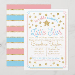 ジェンダー・リビール・ベイビーシャワー Twinkle Little Star 招待状