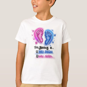 ジェンダー・リビール・兄弟姉妹・ベビー・シャワーTシャツ Tシャツ