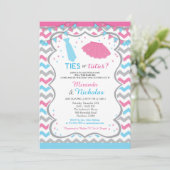 ジェンダー·リビール·招待状/タイズまたはチュータス·招待状 招待状 (スタンド正面)