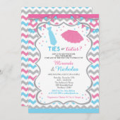 ジェンダー·リビール·招待状/タイズまたはチュータス·招待状 招待状 (正面/裏面)