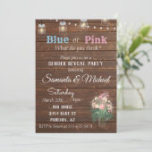 ジェンダー・リベール・パーティー招待状 ウッド ラスティック ライト 招待状 (スタンド正面)