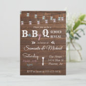 ジェンダー・リベール・パーティー BBQ ラスティック・ウッド 招待状 (スタンド正面)