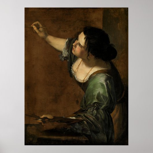 ジェンティレスキ - 絵画の寓意としての自画像 ポスター (正面)