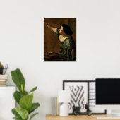 ジェンティレスキ - 絵画の寓意としての自画像 ポスター (ホームオフィス)
