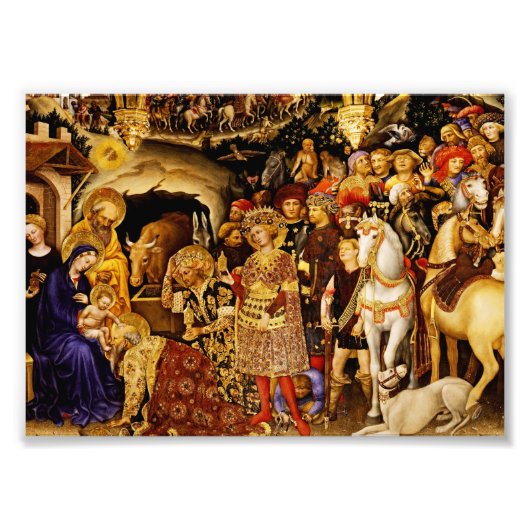 ジェンティーレ・ダ・ファブリアーノによる「東方三博士の礼拝」 フォトプリント (正面)