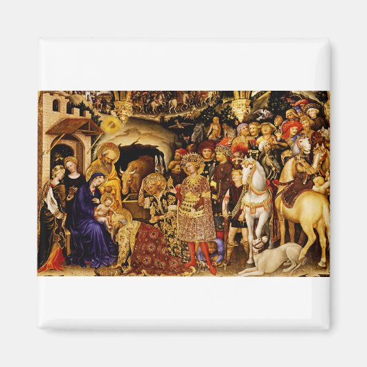 ジェンティーレ・ダ・ファブリアーノによる「東方三博士の礼拝」 マグネット (正面)