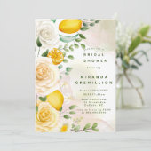 ジェントルイエローローズアンドレモンブライダルシャワー 招待状 (スタンド正面)