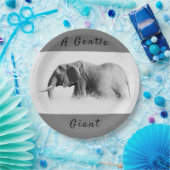 ジェントルジャイアントエレファント高鍵写真と文字 ペーパープレート (パーティー)