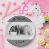 ジェントルジャイアントエレファント高鍵写真と文字 ペーパープレート (パーティー)