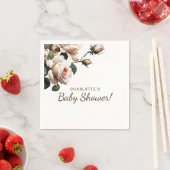 ジェントルベージュバラガールベビーシャワー スタンダードカクテルナプキン (インサイチュ)