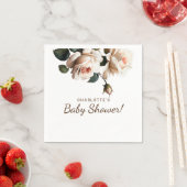 ジェントルベージュバラガールベビーシャワー スタンダードカクテルナプキン (インサイチュ)