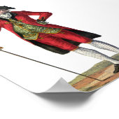 ジェントルレッドスーツフランスのファッションデザインスケッチ ポスター (角)