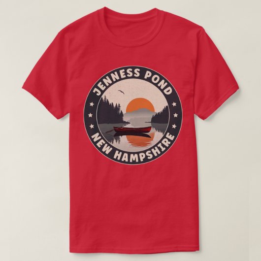 ジェンネスポンドニューハンプシャーサンセット Tシャツ (デザイン正面)
