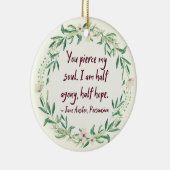 ジェンパーソナライズされたオースティン引用文文学フローラ セラミックオーナメント (右)