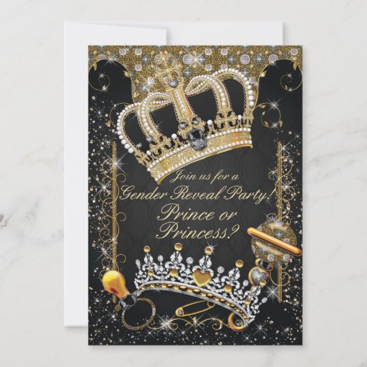 ジェン王室のダーリビールシャワープリンスまたはプリンセス 招待状 (裏面)