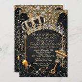 ジェン王室のダーリビールシャワープリンスまたはプリンセス 招待状 (正面/裏面)