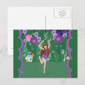 ジェン踊りフラワーフェアリー葉書 ポストカード (正面/裏面)