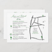 ジェーカスタムン向けの結婚マップ歓迎カード エンクロージャーカード (正面/裏面)