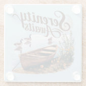 ジェーゼとワイルドフラワーと穏やかな湖ボート ガラスコースター (裏面)