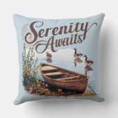 ジェーゼとワイルドフラワーと穏やかな湖ボート クッション (裏面)