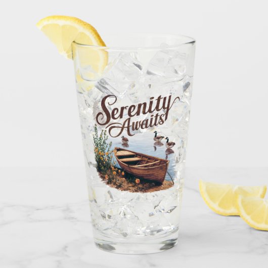 ジェーゼとワイルドフラワーと穏やかな湖ボート タンブラーグラス (アイス正面)