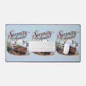 ジェーゼとワイルドフラワーと穏やかな湖ボート デスクマット (キーボード&マウス)