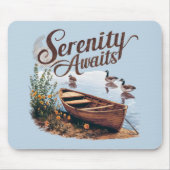 ジェーゼとワイルドフラワーと穏やかな湖ボート マウスパッド (正面)